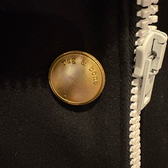 Double-Breasted wool blend rag & bone Gold buttons and zipper sailor size 0 - Picture 9 of 13